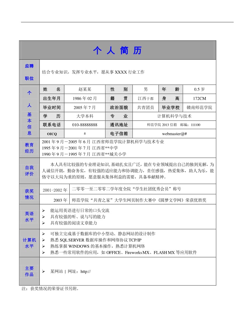 应届护士求职简历模板_应届生的简历模板_应届毕业生的简历模板