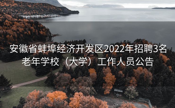 安徽省蚌埠经济开发区2022年招聘3名老年学校（大学）工作人员公告