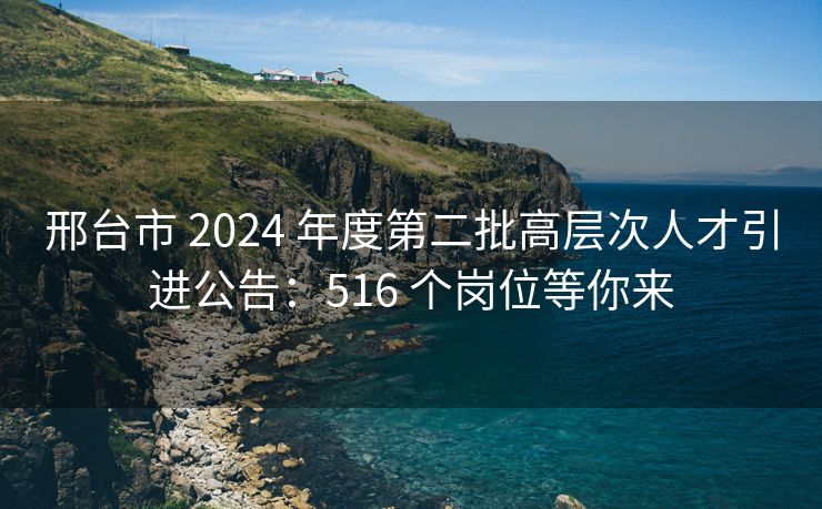 邢台市 2024 年度第二批高层次人才引进公告：516 个岗位等你来