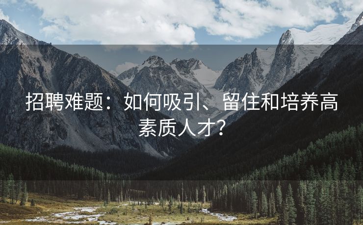 招聘难题：如何吸引、留住和培养高素质人才？