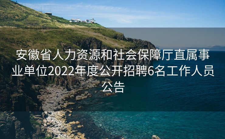 安徽省人力资源和社会保障厅直属事业单位2022年度公开招聘6名工作人员公告