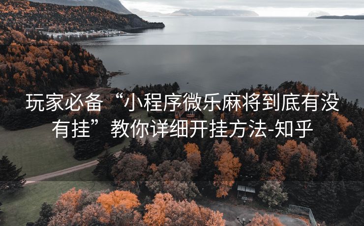 玩家必备“小程序微乐麻将到底有没有挂”教你详细开挂方法-知乎