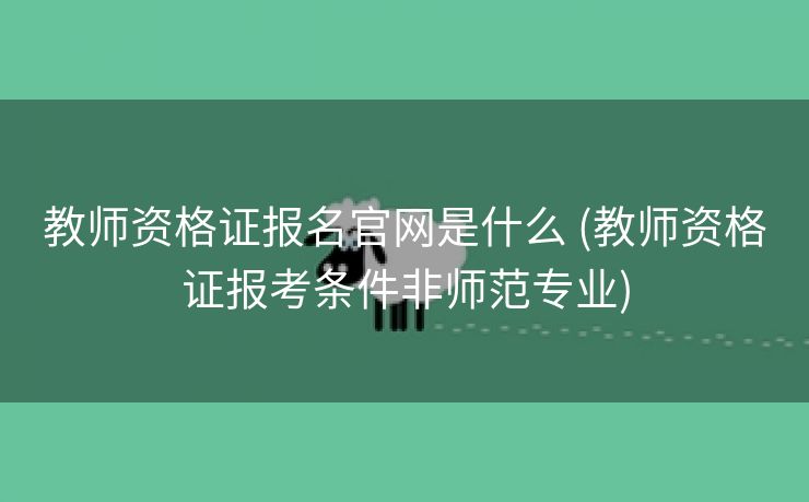 教师资格证报名官网是什么 (教师资格证报考条件非师范专业)