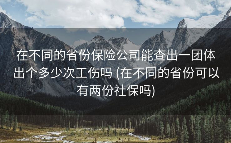 在不同的省份保险公司能查出一团体出个多少次工伤吗 (在不同的省份可以有两份社保吗)