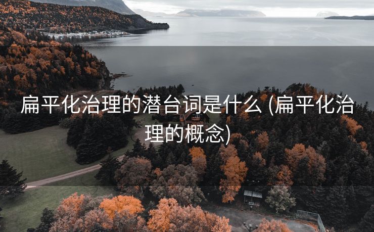 扁平化治理的潜台词是什么 (扁平化治理的概念)