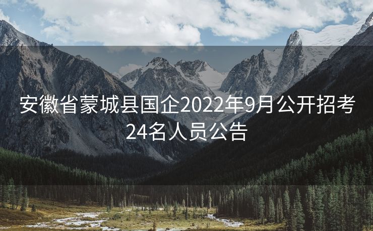 安徽省蒙城县国企2022年9月公开招考24名人员公告