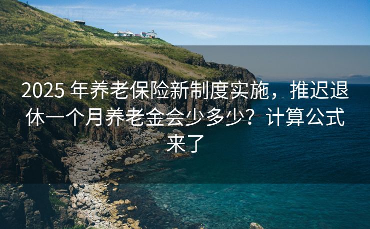 2025 年养老保险新制度实施，推迟退休一个月养老金会少多少？计算公式来了