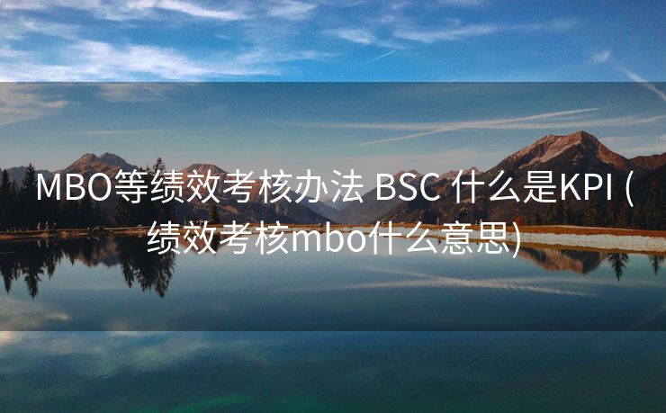 MBO等绩效考核办法 BSC 什么是KPI (绩效考核mbo什么意思)