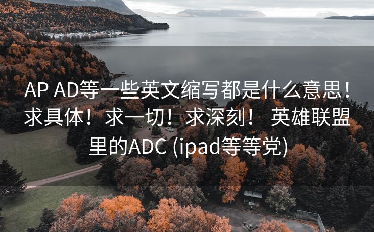 AP AD等一些英文缩写都是什么意思！求具体！求一切！求深刻！ 英雄联盟里的ADC (ipad等等党)