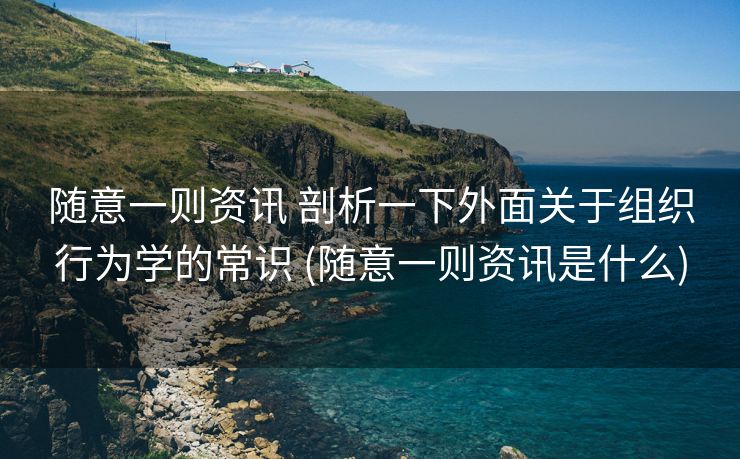 随意一则资讯 剖析一下外面关于组织行为学的常识 (随意一则资讯是什么)