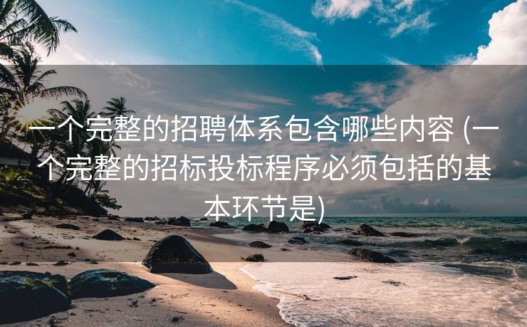 一个完整的招聘体系包含哪些内容 (一个完整的招标投标程序必须包括的基本环节是)