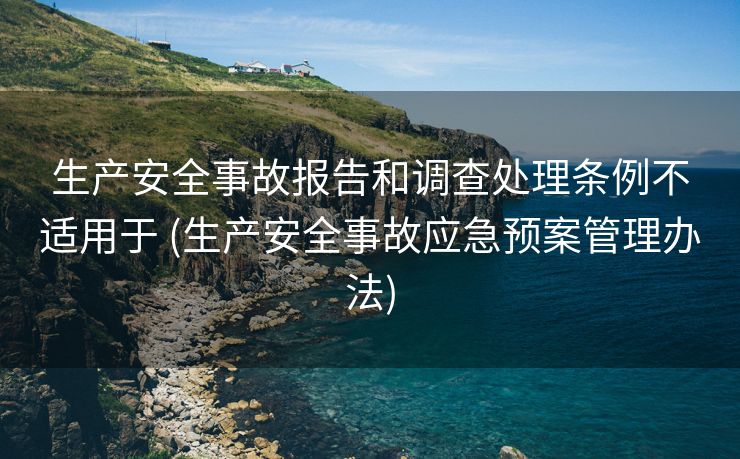 生产安全事故报告和调查处理条例不适用于 (生产安全事故应急预案管理办法)