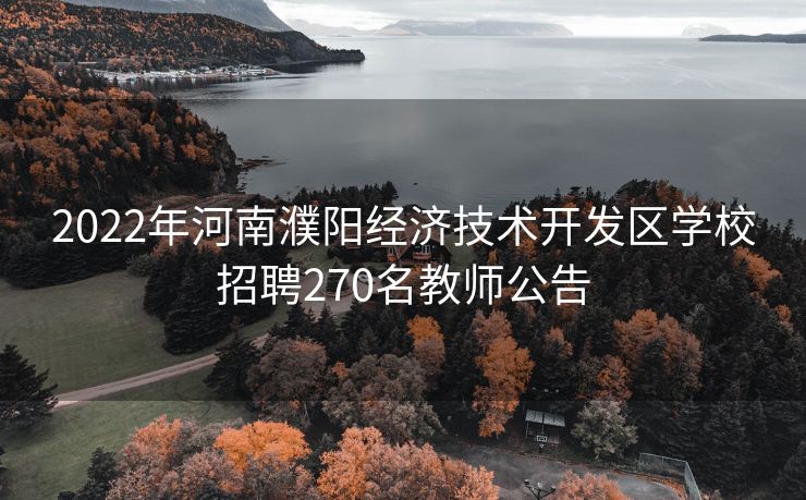 2022年河南濮阳经济技术开发区学校招聘270名教师公告