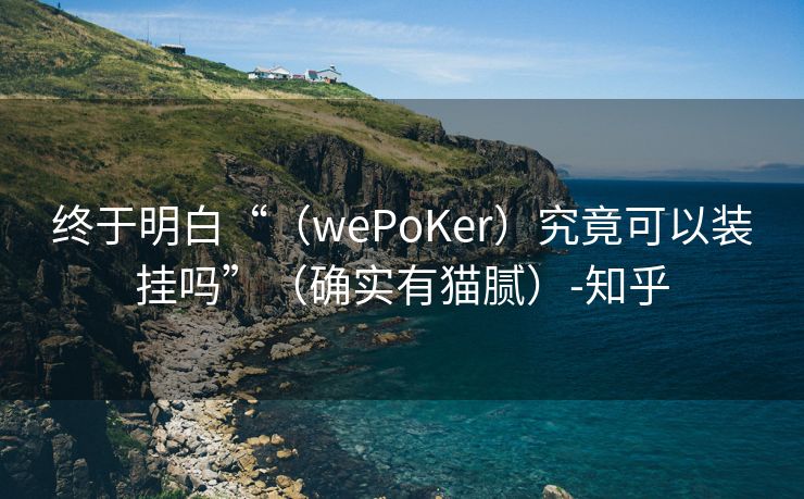 终于明白“（wePoKer）究竟可以装挂吗”（确实有猫腻）-知乎