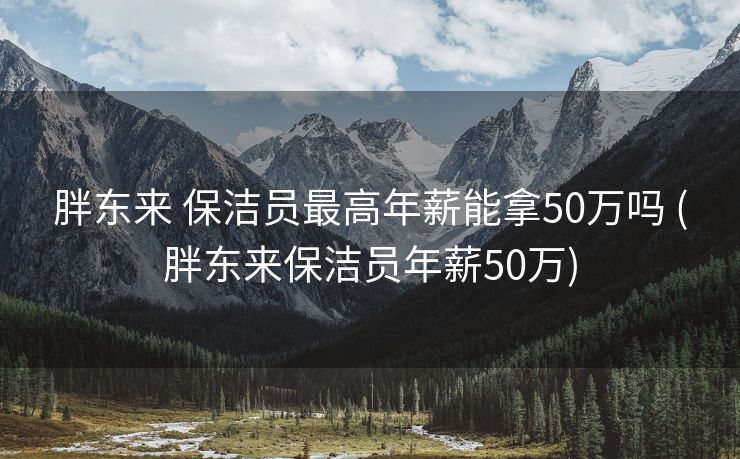 胖东来 保洁员最高年薪能拿50万吗 (胖东来保洁员年薪50万)