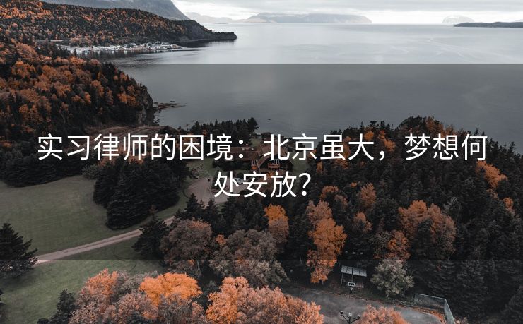 实习律师的困境：北京虽大，梦想何处安放？