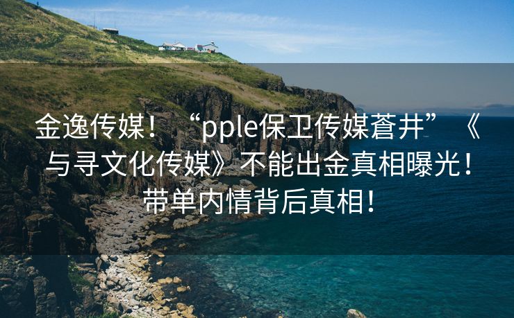 金逸传媒！“pple保卫传媒蒼井”《与寻文化传媒》不能出金真相曝光！带单内情背后真相！