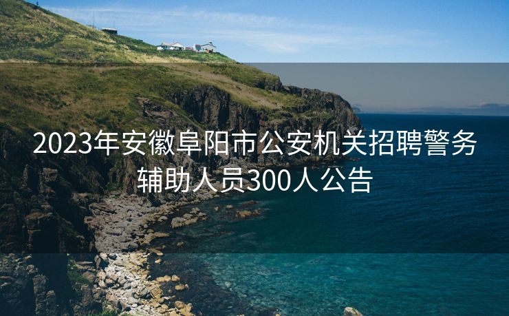 2023年安徽阜阳市公安机关招聘警务辅助人员300人公告