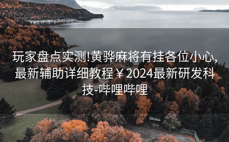 玩家盘点实测!黄骅麻将有挂各位小心,最新辅助详细教程￥2024最新研发科技-哔哩哔哩