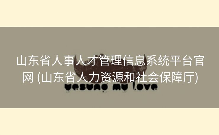 山东省人事人才管理信息系统平台官网 (山东省人力资源和社会保障厅)