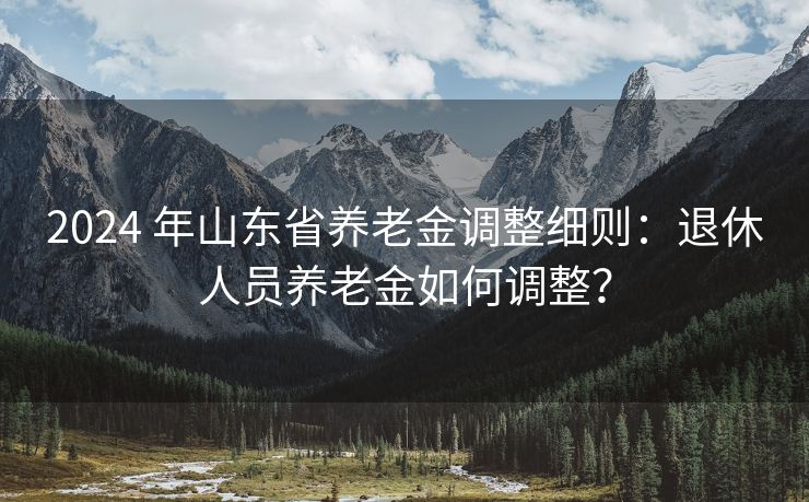 2024 年山东省养老金调整细则：退休人员养老金如何调整？