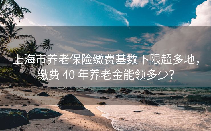 上海市养老保险缴费基数下限超多地，缴费 40 年养老金能领多少？