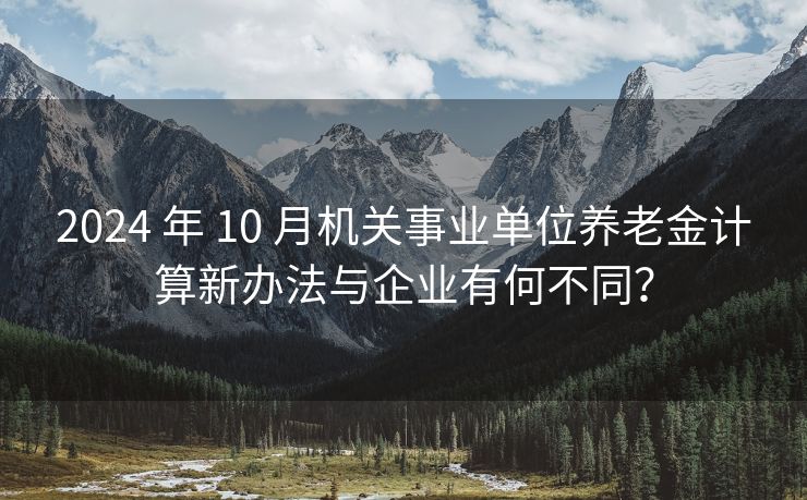 2024 年 10 月机关事业单位养老金计算新办法与企业有何不同？