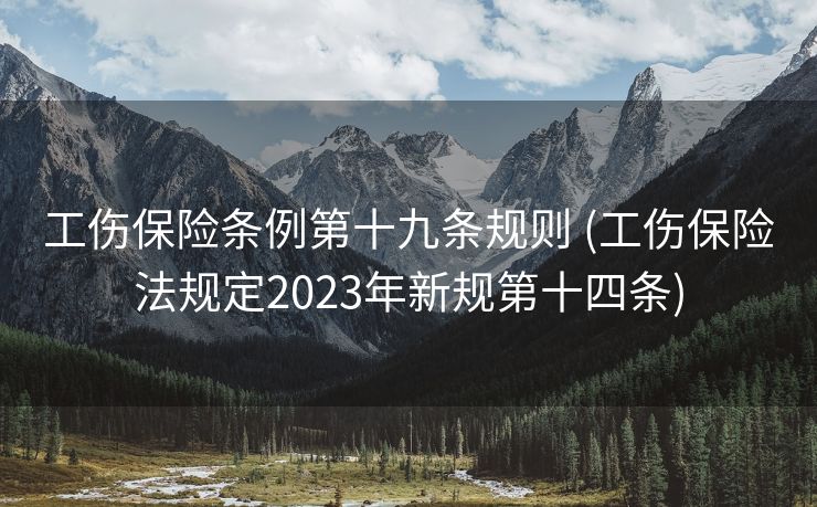 工伤保险条例第十九条规则 (工伤保险法规定2023年新规第十四条)