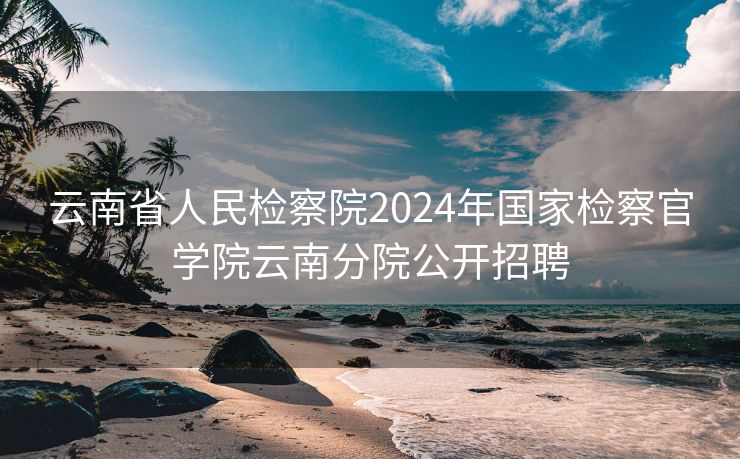 云南省人民检察院2024年国家检察官学院云南分院公开招聘