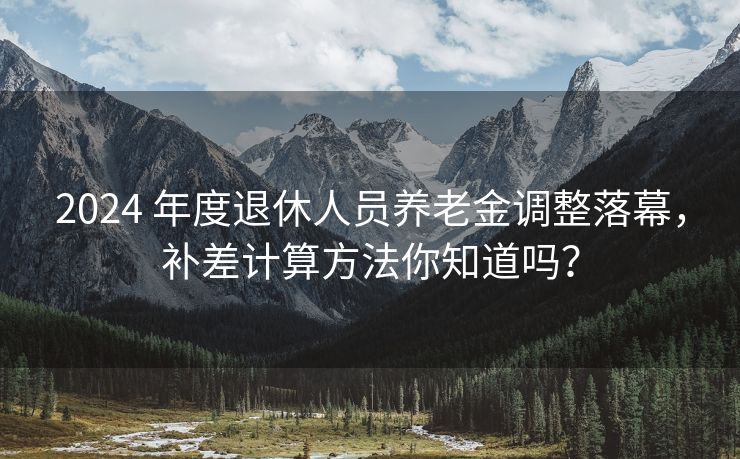 2024 年度退休人员养老金调整落幕，补差计算方法你知道吗？