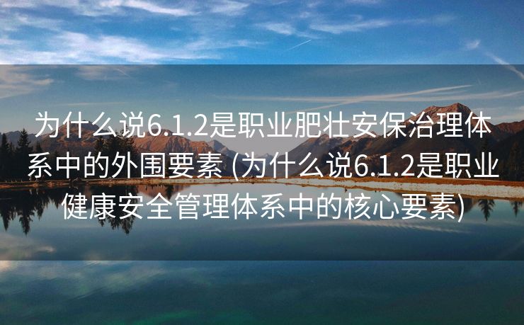 为什么说6.1.2是职业肥壮安保治理体系中的外围要素 (为什么说6.1.2是职业健康安全管理体系中的核心要素)