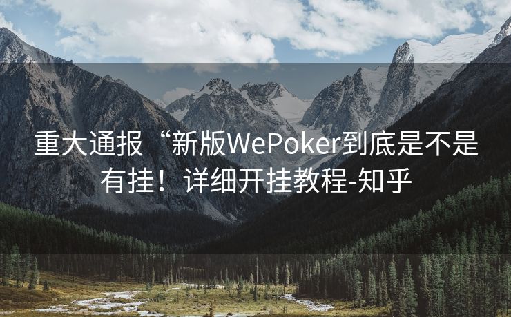 重大通报“新版WePoker到底是不是有挂！详细开挂教程-知乎