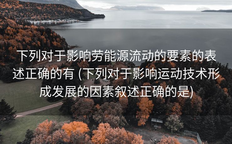 下列对于影响劳能源流动的要素的表述正确的有 (下列对于影响运动技术形成发展的因素叙述正确的是)