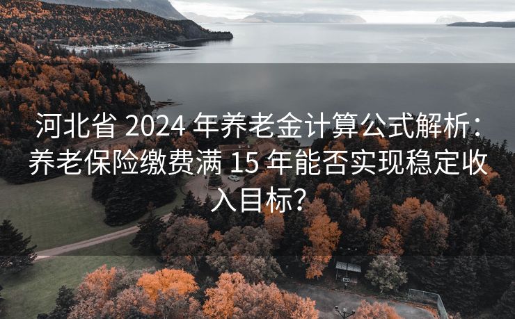 河北省 2024 年养老金计算公式解析：养老保险缴费满 15 年能否实现稳定收入目标？