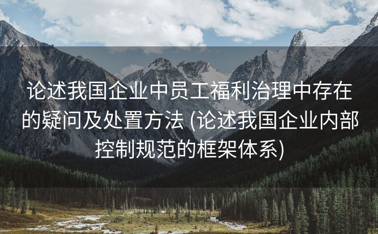 论述我国企业中员工福利治理中存在的疑问及处置方法 (论述我国企业内部控制规范的框架体系)