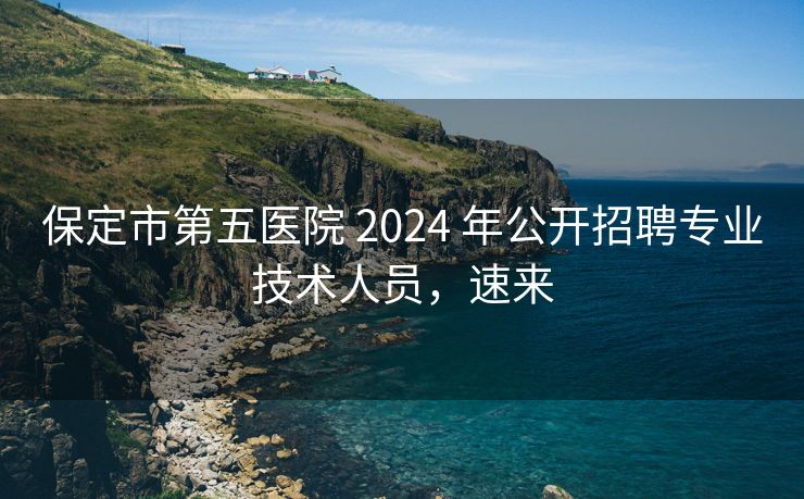 保定市第五医院 2024 年公开招聘专业技术人员，速来