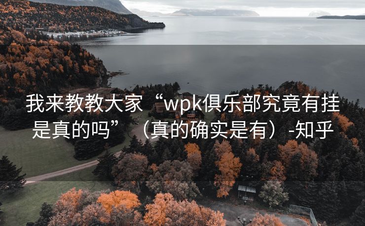 我来教教大家“wpk俱乐部究竟有挂是真的吗”（真的确实是有）-知乎