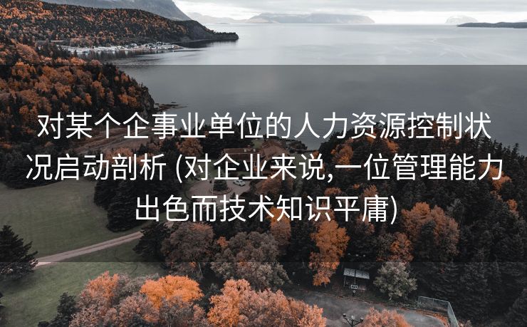 对某个企事业单位的人力资源控制状况启动剖析 (对企业来说,一位管理能力出色而技术知识平庸)