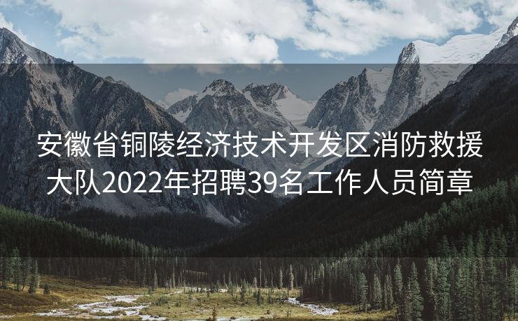 安徽省铜陵经济技术开发区消防救援大队2022年招聘39名工作人员简章