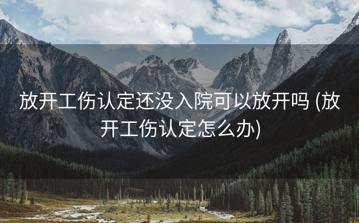 放开工伤认定还没入院可以放开吗 (放开工伤认定怎么办)