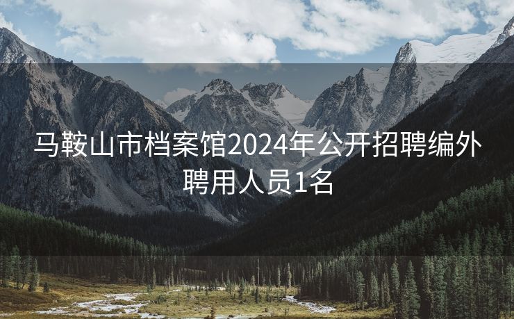 马鞍山市档案馆2024年公开招聘编外聘用人员1名