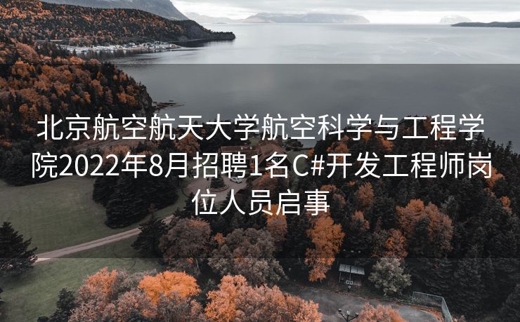 北京航空航天大学航空科学与工程学院2022年8月招聘1名C#开发工程师岗位人员启事