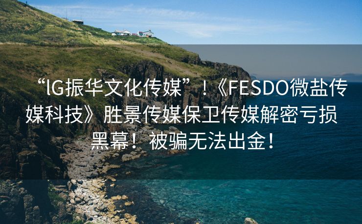 “lG振华文化传媒”!《FESDO微盐传媒科技》胜景传媒保卫传媒解密亏损黑幕！被骗无法出金！