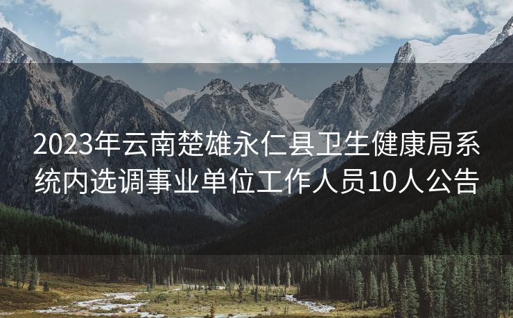 2023年云南楚雄永仁县卫生健康局系统内选调事业单位工作人员10人公告