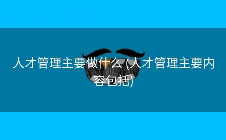 人才管理主要做什么 (人才管理主要内容包括)