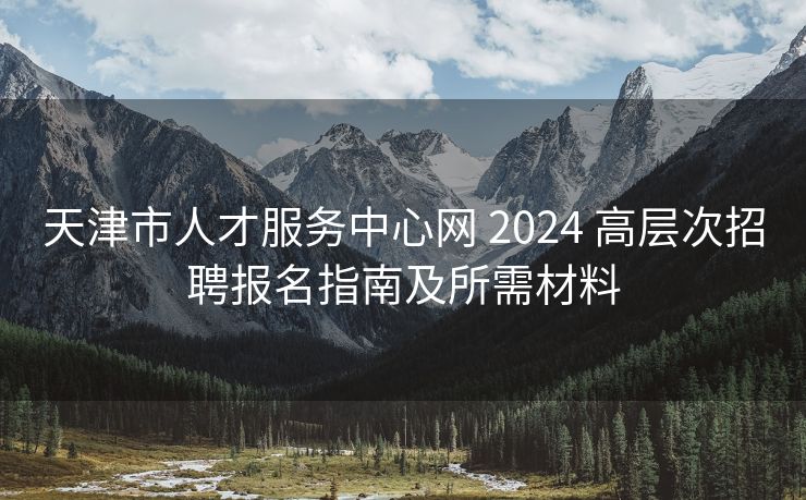 天津市人才服务中心网 2024 高层次招聘报名指南及所需材料