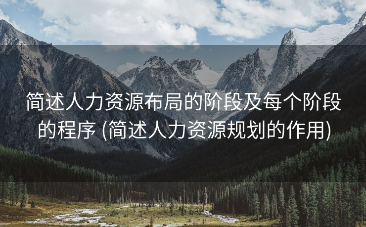 简述人力资源布局的阶段及每个阶段的程序 (简述人力资源规划的作用)