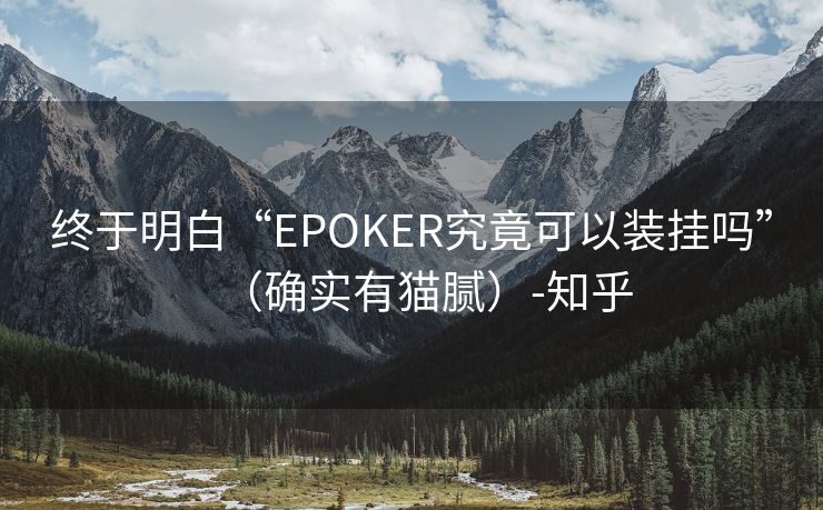 终于明白“EPOKER究竟可以装挂吗”（确实有猫腻）-知乎