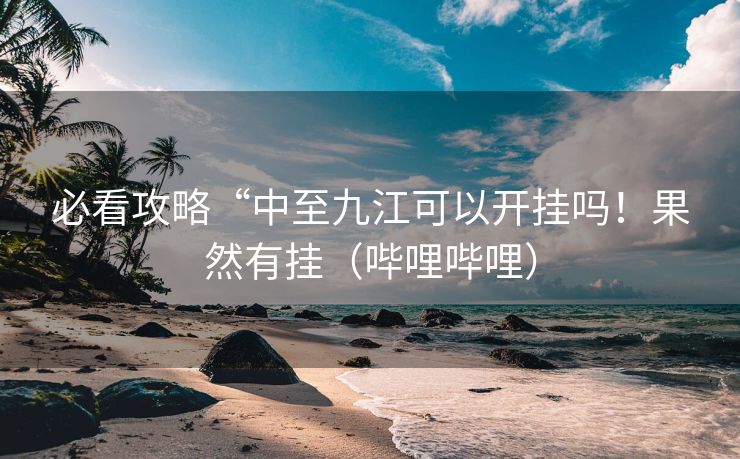 必看攻略“中至九江可以开挂吗！果然有挂（哔哩哔哩）