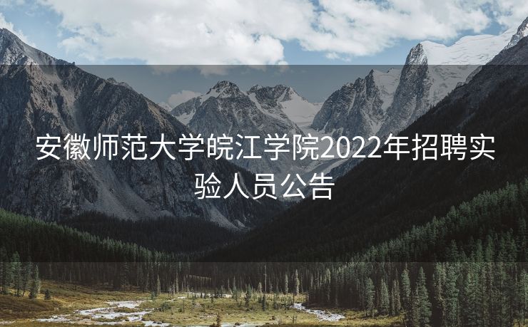 安徽师范大学皖江学院2022年招聘实验人员公告